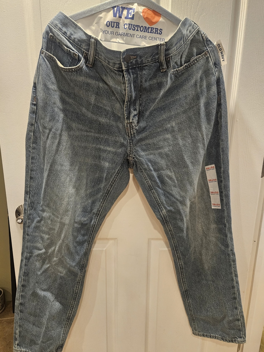 Old Navy Men's Faded Blue Relaxed Jeans Straight Taper